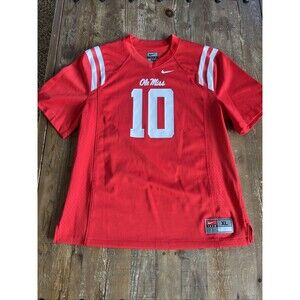 Youth Nike Eli Manning #10 Ole Miss Rebels NCAA Jersey Sz XL Red EUC